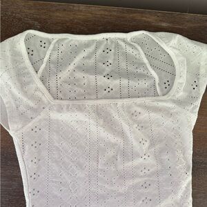 SHEIN White Eyelet Blouse